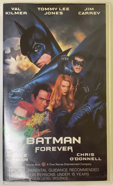 Batman Forever VHS Val Kilmer Video Cassette Tape Clear Small Box PAL PG