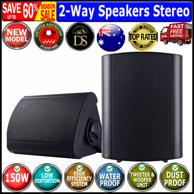 2-Way In Wall Speakers Home Speaker Outdoor Indoor Audio TV Stereo 150W New AU