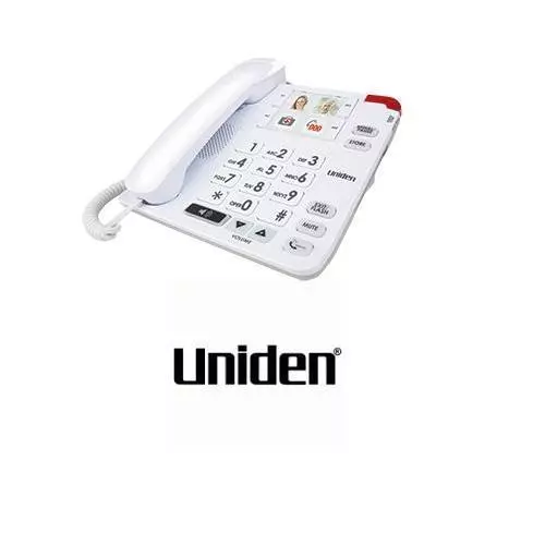 Uniden Sse34 Corded Phone  Sight & Sound Enhanced Seniors Visual Ring Telephone