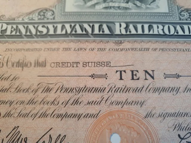 Pennsylvania Railroad Company - ausgestellt auf Credit Suisse!