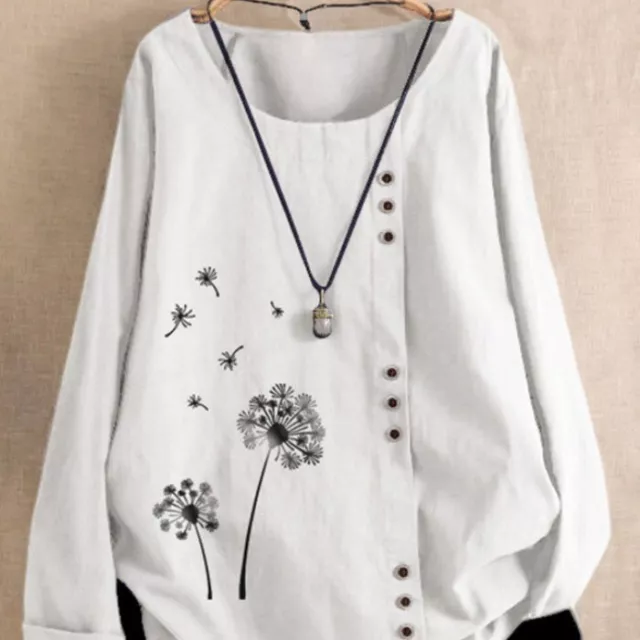 Donna Stile Etnico Camicia Blusa Ttang Abito Hanfu Top Ricamato Casual Vintage