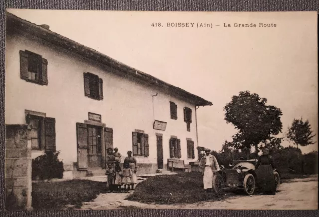 Cpa Boissey Ain  "La Grande Route" Très Rare Animation De Village. 1917 Écrite