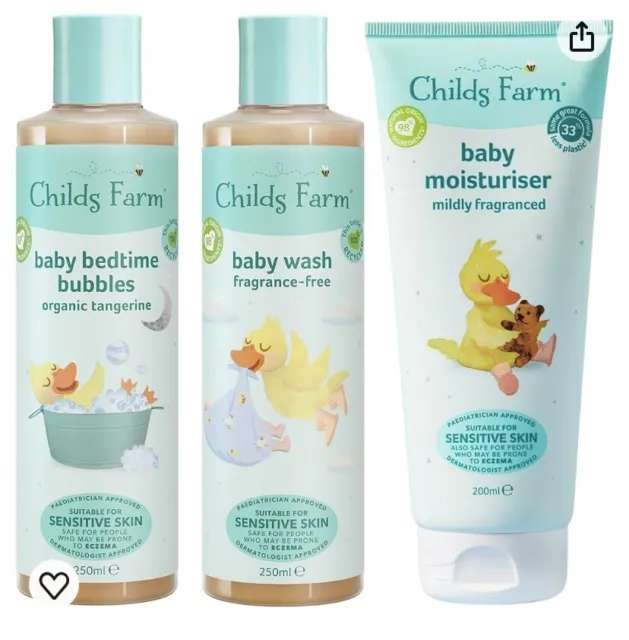 Childs Farm/Baby moisturise,Baby wash and baby bubbles/3 items in a Pack
