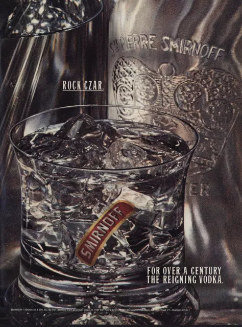 1990 Smirnoff: Rock Czar Vintage Print Ad