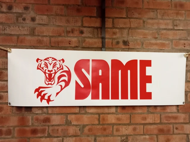 SAME TRACTOR  large pvc WORK SHOP BANNER garage man cave show banner