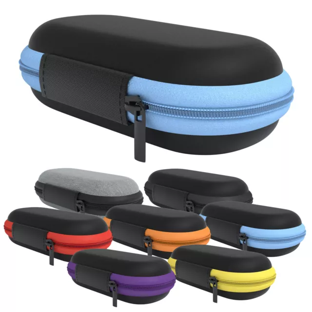 Schutzhülle für Kopfhörer Tasche Case Aufbewahrungstasche mit Netzfach Box Oval