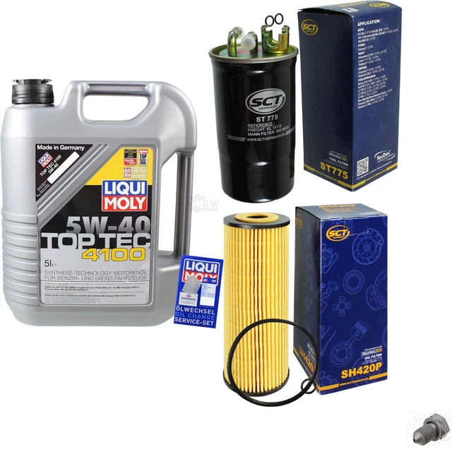 SCT Pacchetto Revisione Germania 5 L Liqui Moly 3701 Top Tec 4100 5W-40 per VW