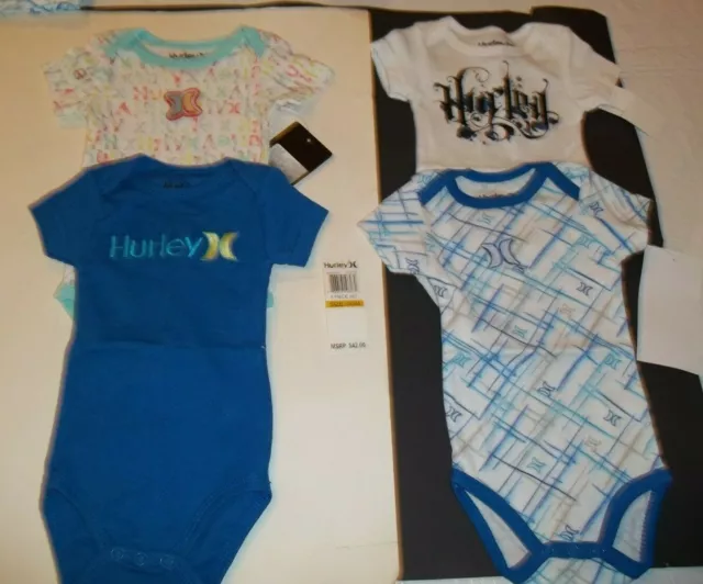 NEW Hurley short sleeve baby infant boys bodysuit 1 piece 0/3 months 7.99 ea
