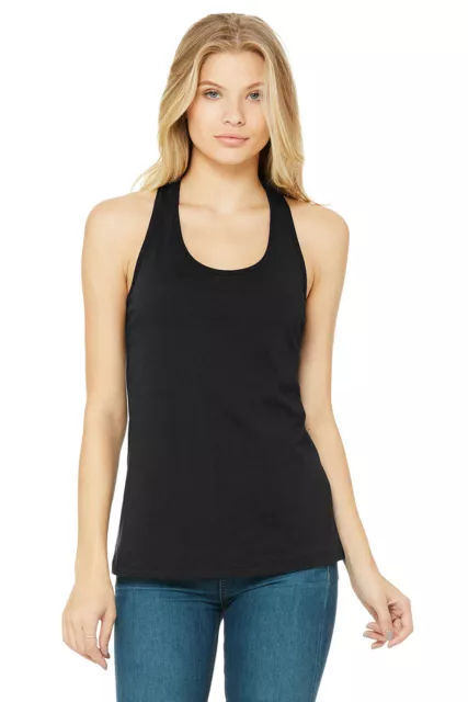 Bella + Canvas Ladies Jersey Racerback Tank B6008 Relaxed Fit 100% Cotton S-2XL