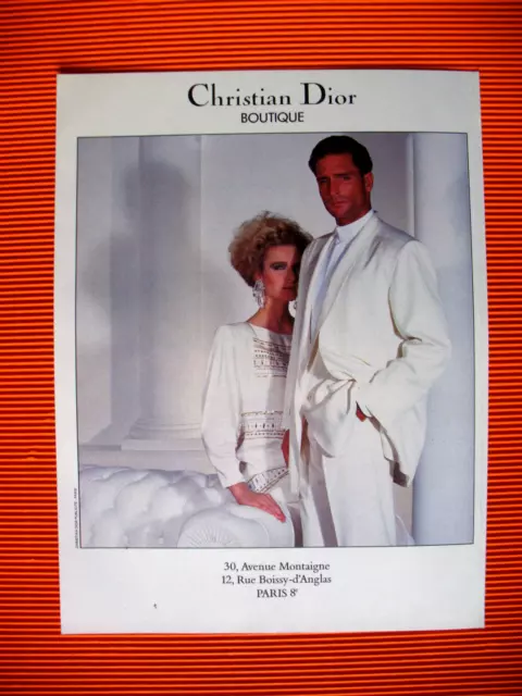 Publicite De Presse Christian Dior Boutique Ligne Vetements French Ad 1986