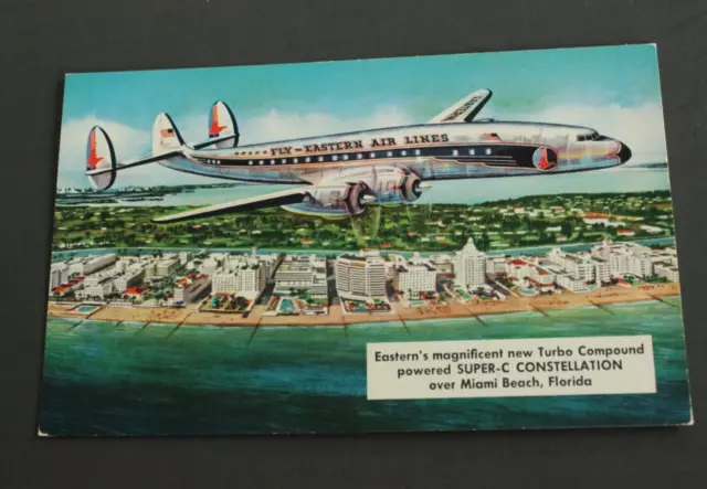 Eastern Air Lines Turbo-Compound Super C Constellation 1950's Postcard