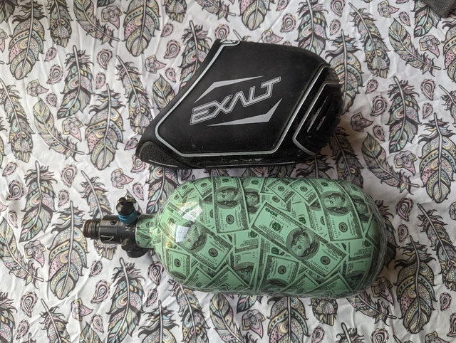 paintball carbon fiber 68/4500 tank Hydro dipped Benjamins + Exalt Cover paintball carbon fiber 68/4500 tank Hydro dipped Benjamins + Exalt Cover