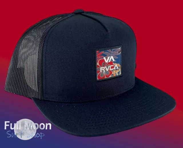 New RVCA All The Way Print Mens Snapback Trucker Hat Cap