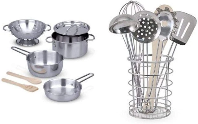 Melissa & Doug Let'S Play House Bundle - Pots & Pans and Cooking Utensils