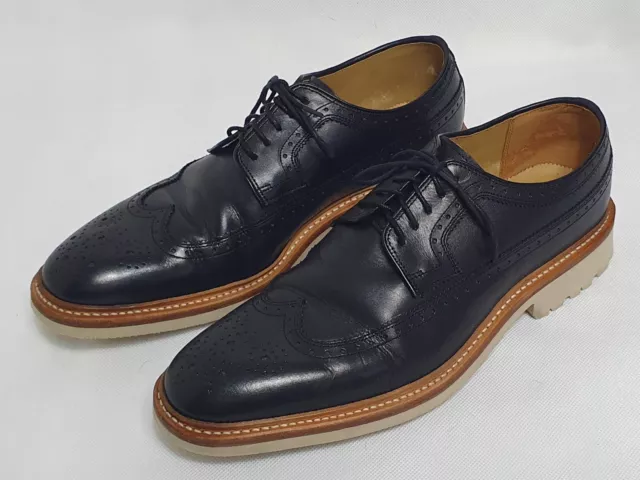 MARKS & SPENCER Men Black Leather Lace Up Brogue Shoe Size Uk 10 £29.99 ...