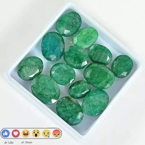 100Ct/13Pcs Ebay Natural Oval Cut Brazilian Loose Green Emerald Gems Lot w Offer