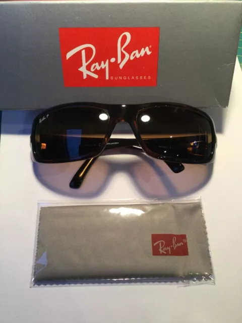 Ray-Ban wrap around sunglasses, Polarised Havana Brown 4057