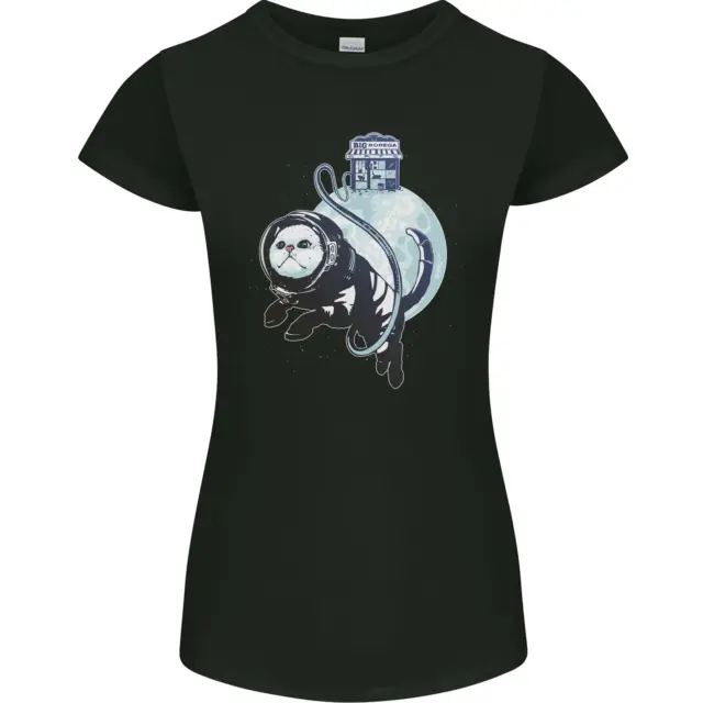 Space Astronaut Cat Funny Womens Petite Cut T-Shirt