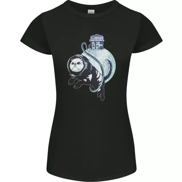 Space Astronaut Cat Funny Womens Petite Cut T-Shirt