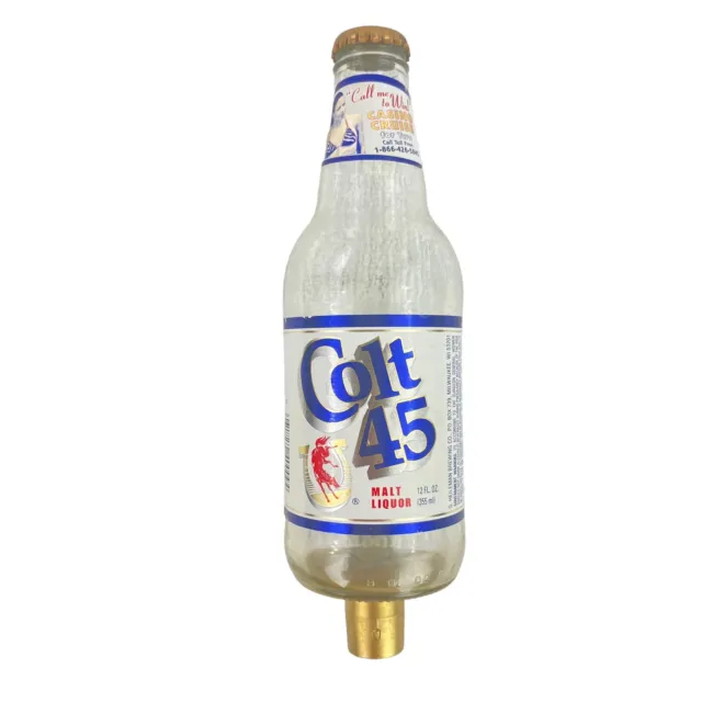 Colt 45 Malt Liquor Clear Labeled Beverage 12oz Bottle Beer Tap Handle Knob