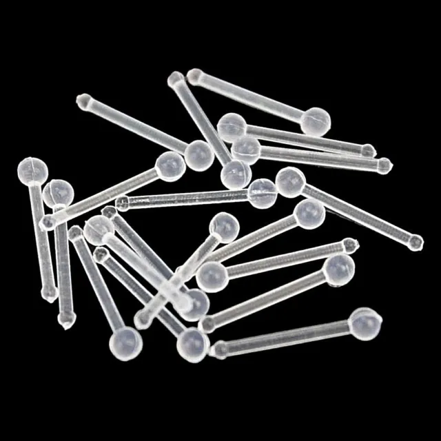 5PC 18G Soft Clear Ball Nose Retainer Hide Piercing Flexible Invisible Stud Ring