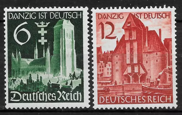 Germany 3rd Reich Occupation of Danzig 1939 Mi-714-715 MNH **