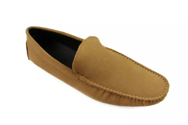 Mens Zasel Summer Boat Shoes Camel Suede Casual Slip On Deck Driving Loafers 2