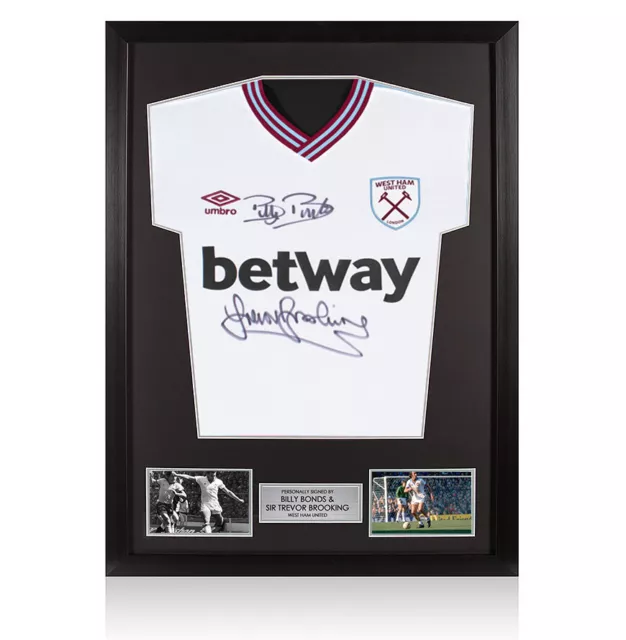 Framed Sir Trevor Brooking & Billy Bonds Dual Signed West Ham Shirt - 2019-2020,