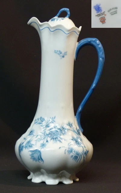 B 1940 superbe grande verseuse porcelaine fine Giraud limoges 32cm785g très chic