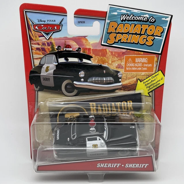VOITURE DISNEY PIXAR CARS Radiator Springs Sheriff / Sherif + Bumper Sticker EUR 12,90
