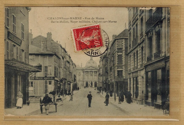 Cpa Châlons sur Marne - rue de Marne Barbe Mollois Military Bazaar rp128