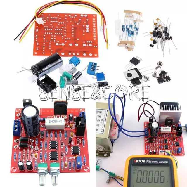 0-30V 2mA-3A Adjustable DC Regulated Power Supply DIY Kit Short with Protection 3