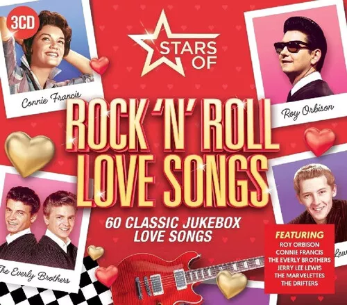 Various Artists : Stars of Rock 'N' Roll Love Songs CD Box Set 3 discs (2018)