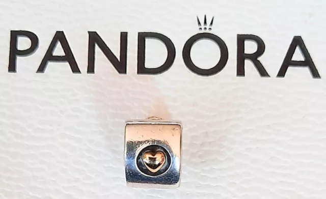 Original Pandora Charm Herzen Bicolor 925 Silber 14K Gold ALE