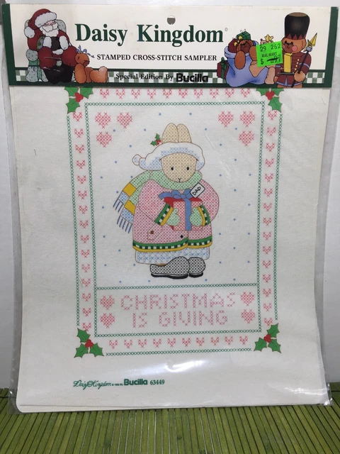 Bucilla Estampada Punto de Cruz Margarita Reino Navidad 63449 Conejo Regalo a Papá