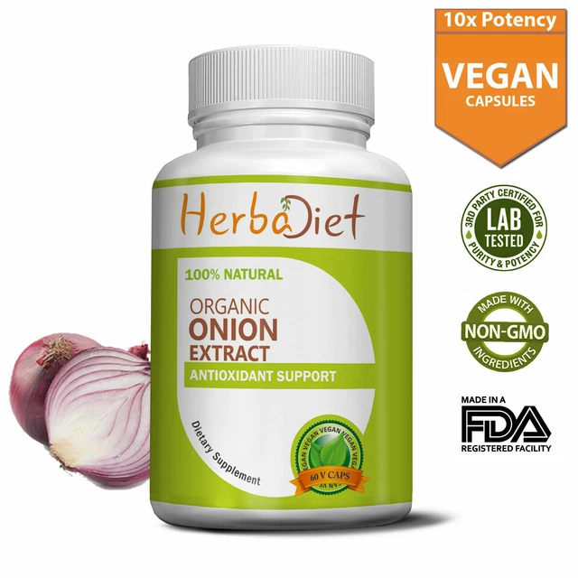 ORGANIC ONION EXTRACT Capsules Cepa with Quercetin Antioxidant Hair