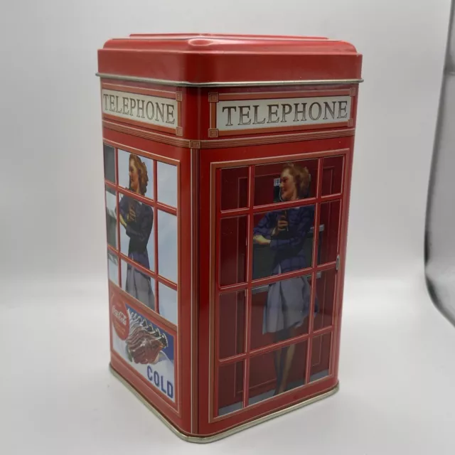 Vintage 1997 Coca Cola Telephone Booth Tin Very Clean Fast Ship 🥤📞☎️
