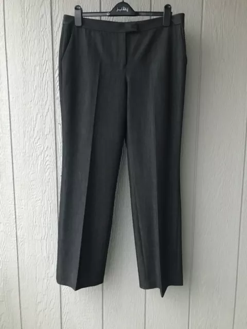 CALVIN KLEIN Womens Dress Pants Size 12 Stretch Dark Gray Straight Leg Mid Rise