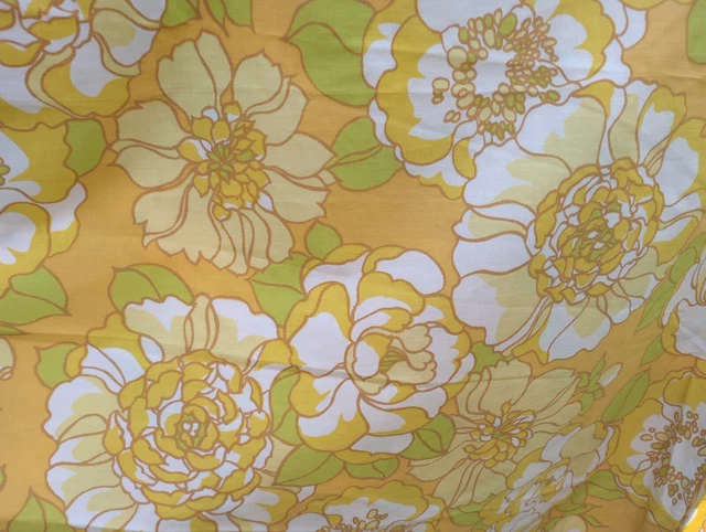 Mod Psychedelic Flower Power Sewing Fabric 106"W 100"L Textile VTG 60s 70s Sheet Mod Psychedelic Flower Power Sewing Fabric 106"W 100"L Textile VTG 60s 70s Sheet