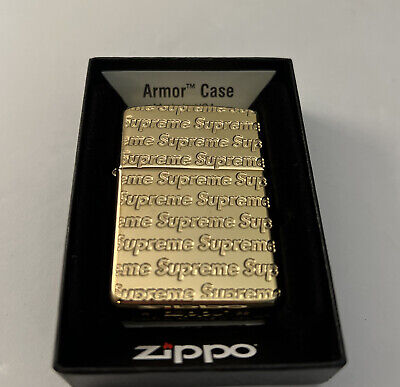 SUPREME REPEAT ENGRAVED Zippo Lighter/ Gold/ Fw22 Week 4 (100 