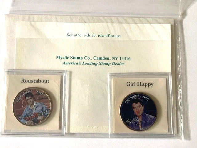 2 E Presley Movie Coin Collection Colorized Half $ Viva Las Vegas Kissing Cousin