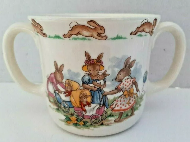 BUNNYKINS Mug CUP DOUBLE HANDLE / VINTAGE ROYAL DOULTON BONE CHINA 1936