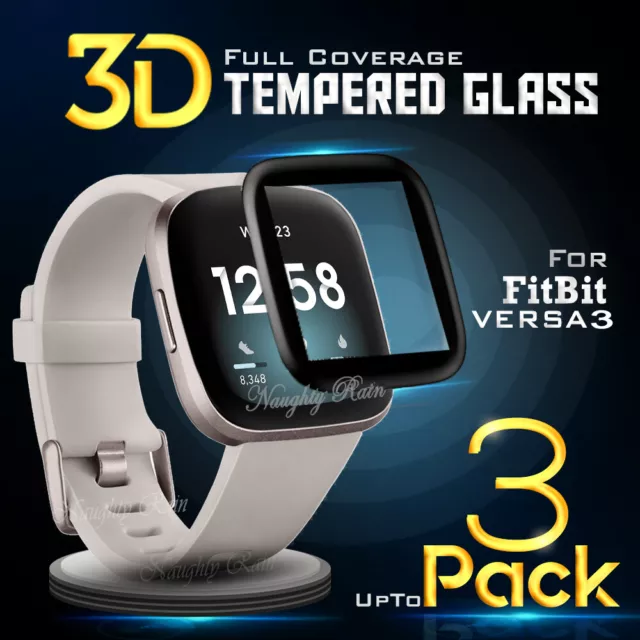 For Fitbit Versa 4 3 2 Lite Sense 2 Full Cover Tempered Glass Screen Protector