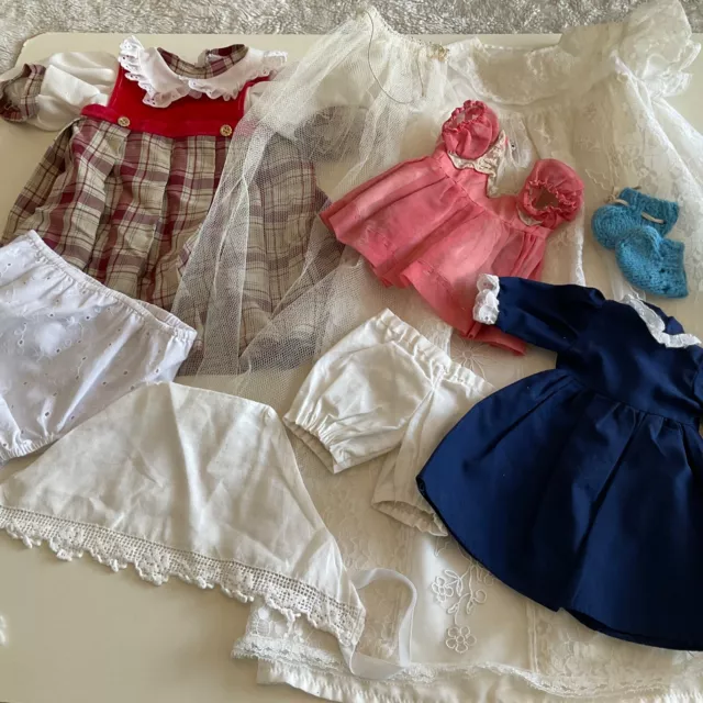 Bundle mixed vintage doll clothes inc baby doll christening gown