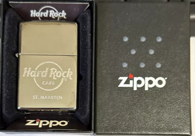 New HRC Zippo Lighter ”HARD ROCK - ST MAARTEN”  On Chrome Finish