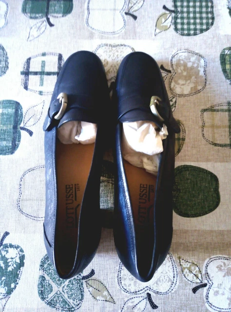 ZAPATOS MUJER CON Hebilla Aut nticos Lottusse Azul Marino. N 39