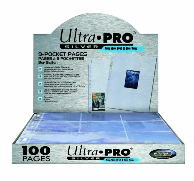 100 Ultra Pro 9-Pocket Pages Silver Series - Ordnerseiten für Sammelkarten Album