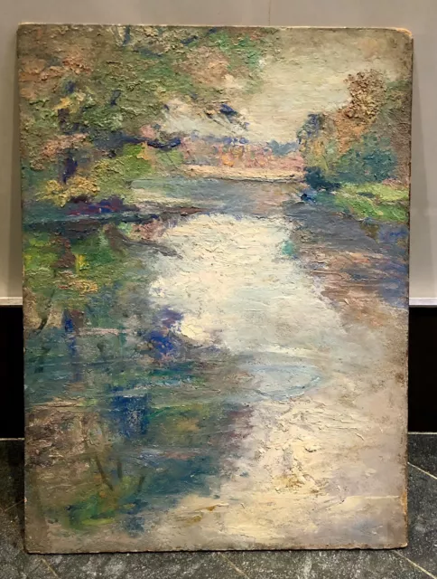French Impressionist Landscape Oil Painting Manner Of Monet Early 20th Century