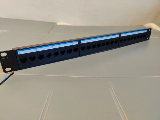 NETWORK PATCH PANEL, 24 Port 1U Rack Mountable CAT6 Patch Panel Pro ...