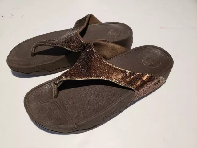 FitFlop sequin thong  Sandals Size 8